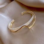 Wave Acrylic & CCB Plastic Cuff Bangles for Women, White, Inner Diameter: 2-3/8 inch(6cm)(FS-WGC603E-01)