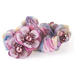 2Pcs 2 Colors Chic Solid Color French Satin Pigtail Hair Tie for Elegant Hairstyles, Mixed Color, 20~45mm, Inner Diameter: 40mm, 1pc/color(OHAR-TA0001-10B)