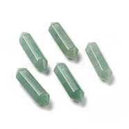 Natural Green Aventurine Double Terminal Pointed Pendants, Faceted Bullet Charm, 30~35x8~9x8~9mm, Hole: 1.4mm(G-C007-02B-04)