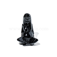 Natural Obsidian Sculpture Display Decorations, for Home Office Desk, Goddess Gaia, 37mm(G-PW0004-61F)
