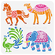 PET Hollow Out Drawing Painting Stencils, for DIY Scrapbook, Photo Album, Horse, 30x30cm(DIY-WH0391-0786)