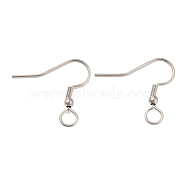 304 Stainless Steel Earring Hooks, French Hooks with Coil and Ball, Stainless Steel Color, 21 Gauge, 22x23x3mm, Hole: 4mm, Pin: 0.7mm(STAS-B047-30P)