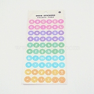 Waterproof Laser Plastic Self Adhesive Stickers, Letter A~Z, Round, Colorful, 1cm, 60pcs/sheet(DIY-TAC0005-63)