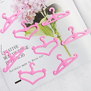 Plastic Doll Clothes Hanger, for DIY Doll Decorations Accessories, Pink, 30~45x60~67mm, 10pcs/bag(WG11104-01)