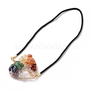 4Pcs Elastic Bookmarks, Tree of Life Tumbled Natural Gemstone Beaded Book Marker, Heart, with 1Pc Rectangle Velvet Pouches, 325x2mm(AJEW-SZ0002-37)