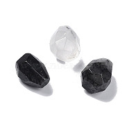 Natural Black Rutilated Quartz Beads, No Hole/Undrilled, Faceted, Nuggets, 15~19x13~15x12~15mm(G-F747-03B)