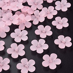 Transparent Acrylic Beads, Frosted, Flower, Pink, 22x23x6.5mm, Hole: 1.6mm, about 378pcs/500g(MACR-S373-116-D08)