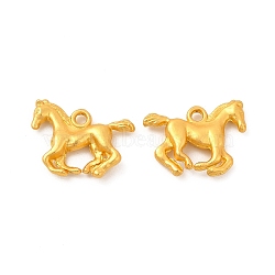 Rack Plating Alloy Pendants, Lead Free & Cadmium Free & Nickel Free, Horse Charm, Matte Gold Color, 15x19x3.5mm, Hole: 1.8mm(PALLOY-F287-19MG)