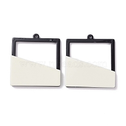 Cellulose Acetate(Resin) Pendants, Square Charms, Linen, 46x42x5mm, Hole: 1.6mm(RESI-XCP0001-76)