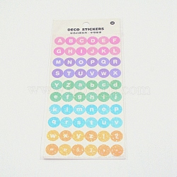 Waterproof Laser Plastic Self Adhesive Stickers, Letter A~Z, Round, Colorful, 1cm, 60pcs/sheet(DIY-TAC0005-63)