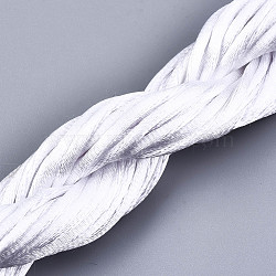Polyester Thread, White, 2mm, about 10m/bundle(OCOR-S124-01)