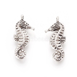 Tibetan Style Alloy Charms, Lead Free & Cadmium Free, SeaHorse, Antique Silver, 22x9x3mm, Hole: 1.5mm(X-TIBEP-A19239-AS-RS)