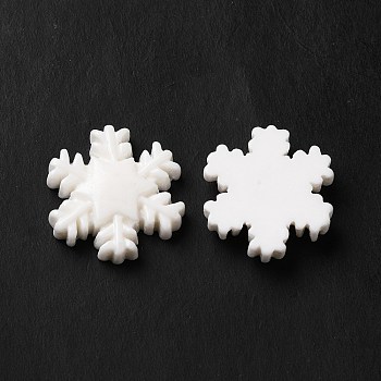 Christmas Opaque Resin Cabochons, Snowflake, Snowflake, 19x19x5.5mm