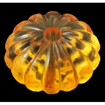 Autumn Theme Transparent Acrylic Beads, Pumpkin, Gold, 14x9.4mm, Hole: 2mm