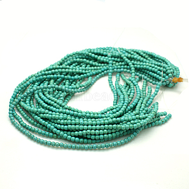 Chapelets de perles synthétiques turquoises(TURQ-GSR4mm129)-3