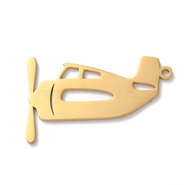 Real 18K Gold Plated Airplane 304 Stainless Steel Pendants