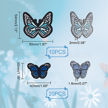 ahadermaker 2 заплатки из ткани с утюгом на бабочках(PATC-GA0001-08)-2
