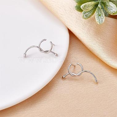 Rhodium Plated 925 Sterling Silver Twist Knot Stud Earrings for Women(JE1081A)-4