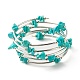 5 -bracelets en perles synthétiques turquoise (teints) à boucle pour femmes(BJEW-JB01517-09)-1
