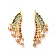 Rack Plating Brass Micro Pave Cubic Zirconia Stud Earrings(EJEW-P221-11G)-1