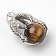 Eagle Claw Alloy Natural Tiger Eye Pendants(G-L455-A14)-2