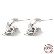 Rhodium Plated 925 Sterling Silver Stud Earring Findings(STER-M114-19P)-1