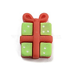 Christmas Opaque Resin Cabochons, Gift Box, Red, 21x16x6.5mm(RESI-ZX017-78)
