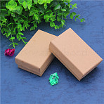 Kraft Paper Cardboard Jewelry Boxes, Ring/Necklace Box, Rectangle, BurlyWood, 8x5x2.5cm(CBOX-NB0001-23)