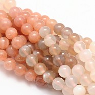 Round Natural Sunstone Bead Strands, Grade AA, 6mm, Hole: 1mm, about 68pcs/strand, 15.74 inch(G-L425-26-6mm)