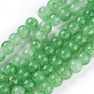 Spray Painted Glass Beads Strands, Round, Sea Green, 10~10.5mm, Hole: 1.5mm, about 84pcs/strand, 31.4 inch(80cm)(GLAA-A038-D-45)