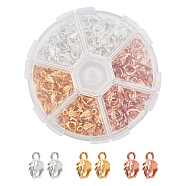 Alloy Ice Pick Pinch Bails, Leaf, Golden & Rose Gold & Silver Color Plated, 11x6x4mm, 3 colors, 60pcs/color, 180pcs/box(PALLOY-CA0001-07)
