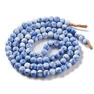 Handmade Nepalese Lampwork Beads, Round, Cornflower Blue, 7x6.5mm, Hole: 1.5mm, about 103pcs/strand, 25.71''(65.3cm)(LAMP-Z008-03B)