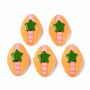 Epoxy Resin Cabochons, Imitation Food, Bread with Star, Orange, 25x16x9mm(CRES-S358-46)