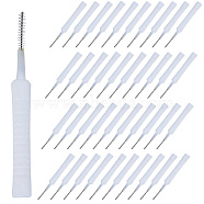 Small Plastic Bathroom Shower Head Hole Cleaning Brush, Multi-Use Nozzle Cleaner, for Keyboard Phone, Snow, 64x78x2.5mm, 10pcs/set(FIND-WH0152-10)
