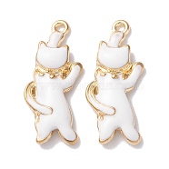 Alloy Enamel Pendants, Golden, Animals Theme Charm, Cat Shape, 25x10.5x3mm, Hole: 1.2mm(X-ENAM-O001-08J-G)