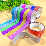 Glitter DIY Scrapbook Decorative Adhesive Tapes, Mixed Color, 15mm, 3m/roll(DIY-A002-01)