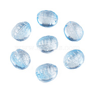 Transparent Spray Painted Glass Beads, Tortoise, Light Sky Blue, 12x11x7mm, Hole: 1mm(GLAA-N035-022-C05)