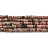 Natural Rhodonite Beads Strands, Disc, Heishi Beads, 3x2~2.5mm, Hole: 0.9mm, about 180~182pcs/strand, 15.04~15.16''(38.2~38.5cm)(G-E612-A02)