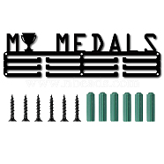 Iron Medal Holder, Medals Display Hanger Rack, Medal Holder Frame, Word My Medals, Black, 11.2x40cm(HJEW-WH0016-001)