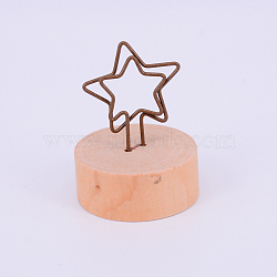 Wood Name Card Holder, Business Card Holder, Star, BurlyWood, 4.95x3.8cm(AJEW-WH0119-14)