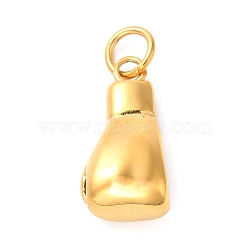Ion Plating(IP) 304 Stainless Steel Pendants, with Jump Ring, Boxing Gloves Charm, Golden, 24.5x12.5x8mm, Hole: 5mm(STAS-P325-28G-01)