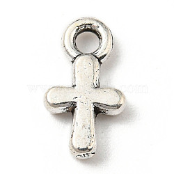 Tibetan Style Alloy Charms, Cross Charm, Antique Silver, 10x5.5x2mm, Hole: 1.5mm, about 2272pcs/500g(PALLOY-P293-152)