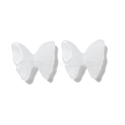 Glass Cabochons, Butterfly, White, 16x17.5x4mm(GLAA-B015-21B)