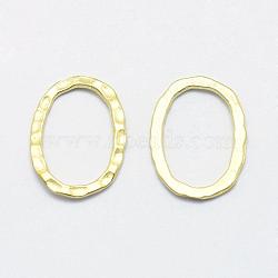 Brass Linking Rings, Lead Free & Cadmium Free & Nickel Free, Oval, Raw(Unplated), 16x12x1mm(KK-E716-102C-RS)