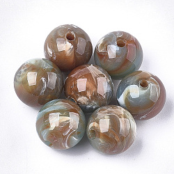 Acrylic Beads, Imitation Gemstone Style, Round, Saddle Brown, 20x19.5mm, Hole: 3mm, about 105pcs/500g(OACR-S029-060G-01)