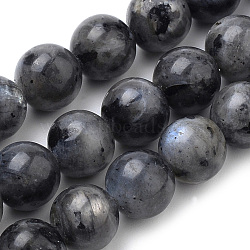 Natural Larvikite Beads Strands, Round, 6mm, Hole: 1mm, about 61pcs/strand, 15 inch(X-G-S259-06-6mm)
