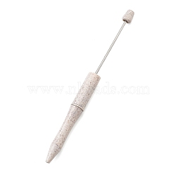 Plastic Beadable Pen, Ball-Point Pen with Steel Pole, for DIY Personalized Pen with Jewelry Beads, Old Lace, 147x11mm(AJEW-Q002-01C)