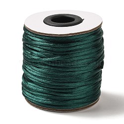 Nylon Rattail Satin Cord, Beading String, for Chinese Knotting, Jewelry Making, Teal, 2mm, about 50yards/roll(150 feet/roll)(X-NWIR-A003-29)