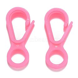 Plastic Lobster CLaw Clasps, Pink, 33x15.5x4.5mm, Hole: 7.5mm(KY-D012-08)