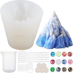 Iceberg Food Grade Silicone Molds, Fondant Molds, For DIY Cake Decoration, Chocolate, Candy, UV Resin & Epoxy Resin Jewelry Making, with Plastic Pipettes, Nail Art Sequins, Mixed Color, 50~85x72mm, Inner Diameter: 72mm(DIY-OC0003-21)